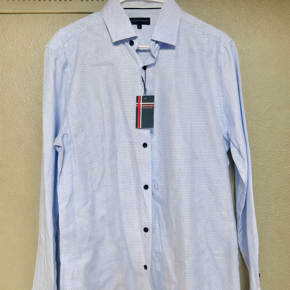 Modern English Men’s Dress Button Up Shirt Medium | Long Sleeve No-Wrinkle NWT